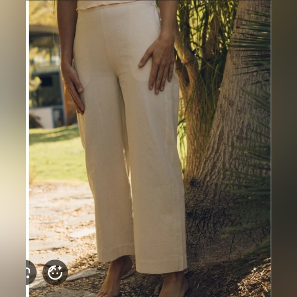 Mollusk Surf Shop Coyote Cream Wide-Leg Pants - Picture 1 of 9